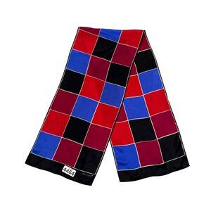 Echo Women's Wrap Scarf Geometric Color Block Pattern Plaid Multicolor Vintage